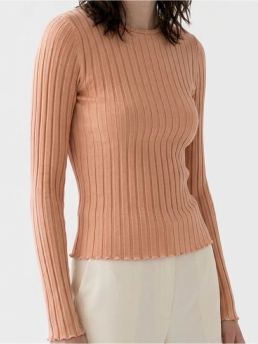 simon miller long sleeved rib knit tee